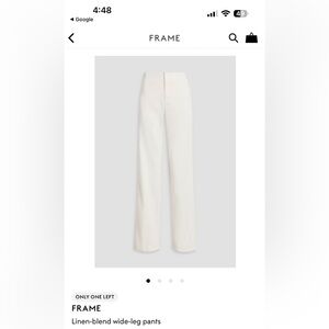 Frame Linen blend Wide Leg Trousers